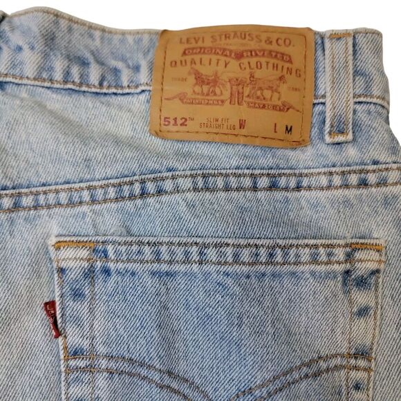 Levi's 512 Jeans Womans 14 Blue Light Wash Vintage Slim Fit Straight Leg USA 90s - Picture 4 of 8